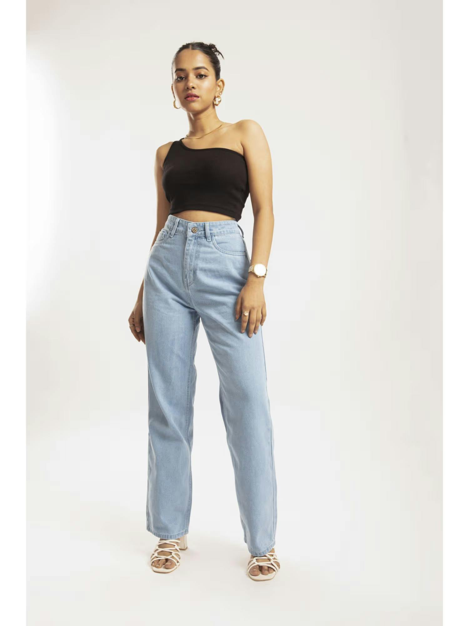 Off Duty Wide Leg High Rise Jeans