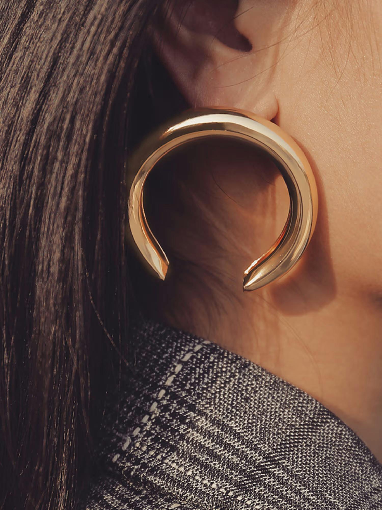 Half Moon Gold Earrings