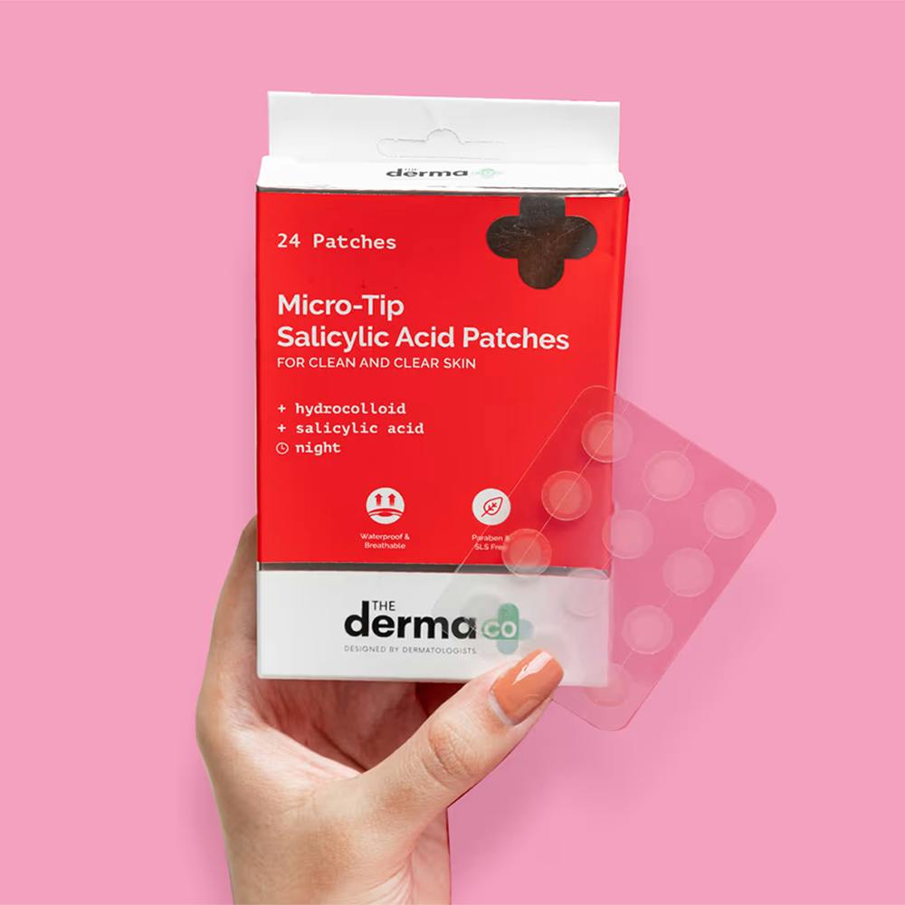 The Derma Co Micro-tip Acne Patches With Salicylic Acid and Hydrocolloid For Clean & Clear Skin - 24 Patches