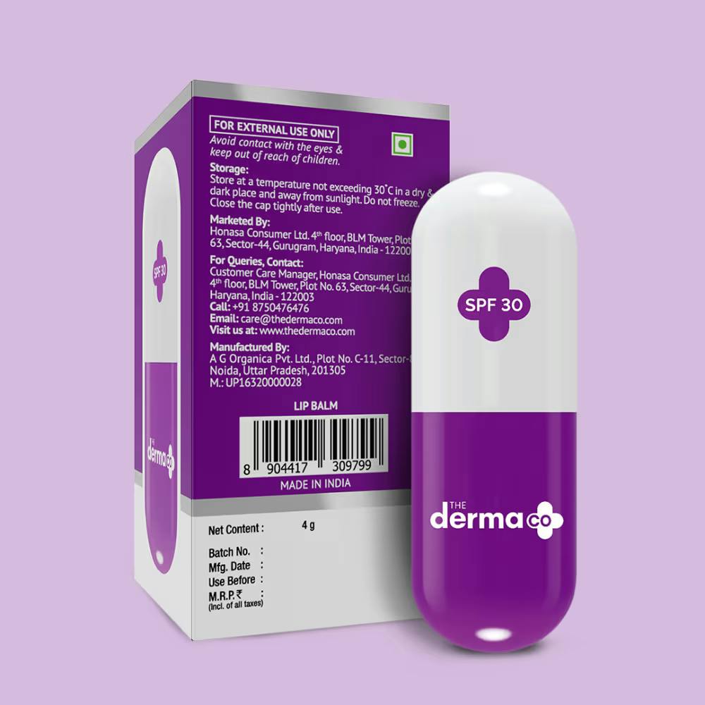 The Derma Co SPF 30 Ceramides Lip Balm - with Vitamin E & Avocado Oil for Dry and Chapped Lips