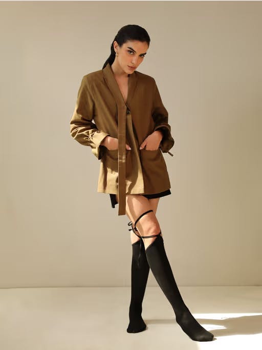 Thea Oversized Tailored Olive Blazer