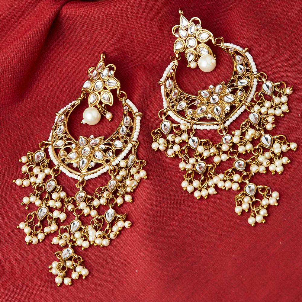 Elegant Traditional Gold Cluster Pearl Earrings