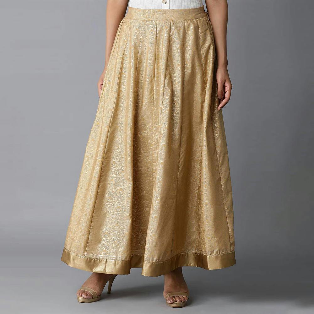 Gold Printed Ethnic Skirt