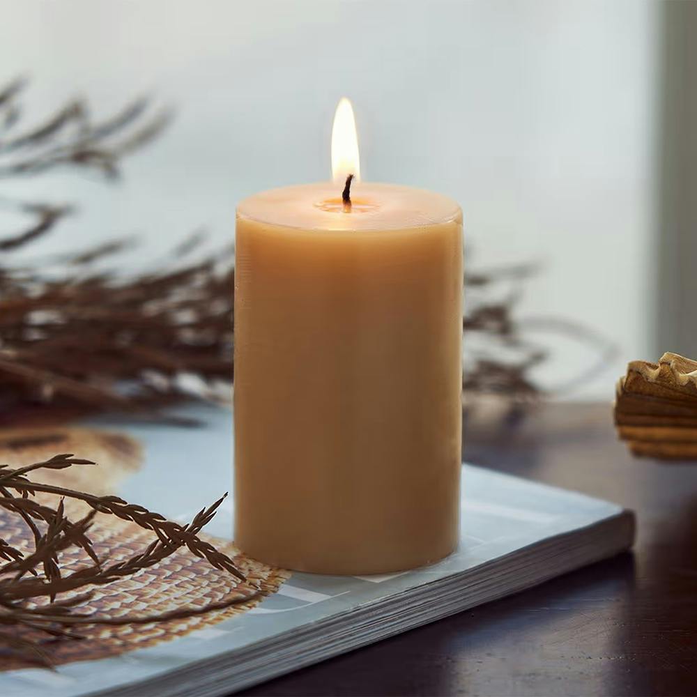 Beige Autumn Fruit Pillar Candle