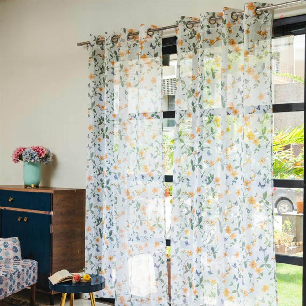 Sheer Floral Curtain