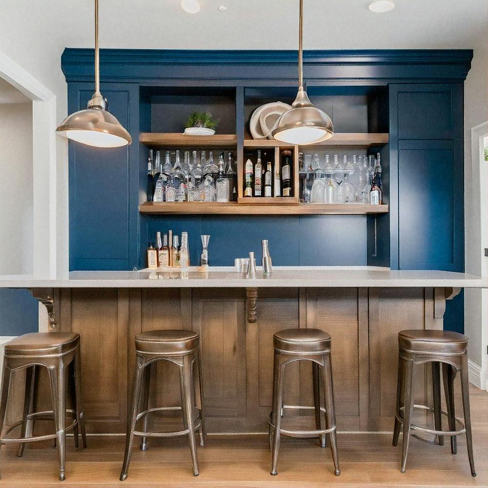 Countertop,Furniture,Table,Cabinetry,Property,Blue,Kitchen,Wood,Building,Lighting