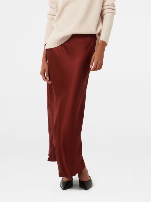 Prue Petite Satin Bias Maxi Skirt