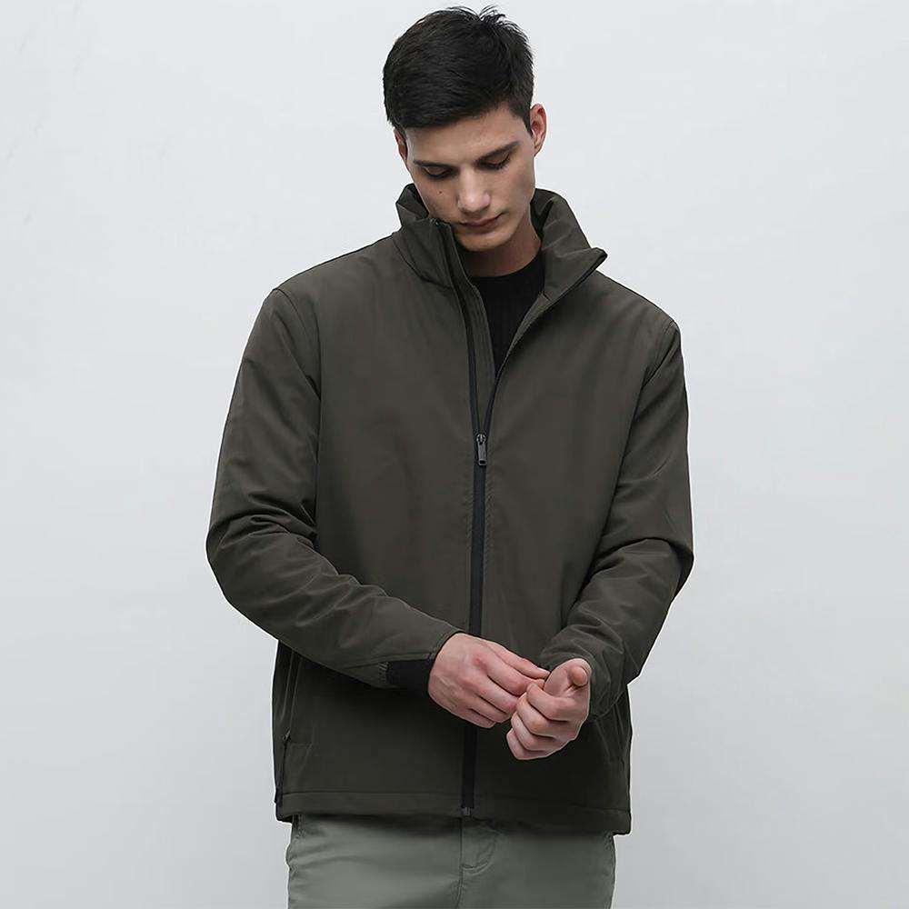 Olive High Neck Padded Jacket