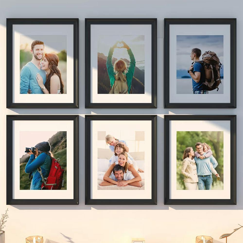 Set Of 6 Black 3D Wall Potoframes