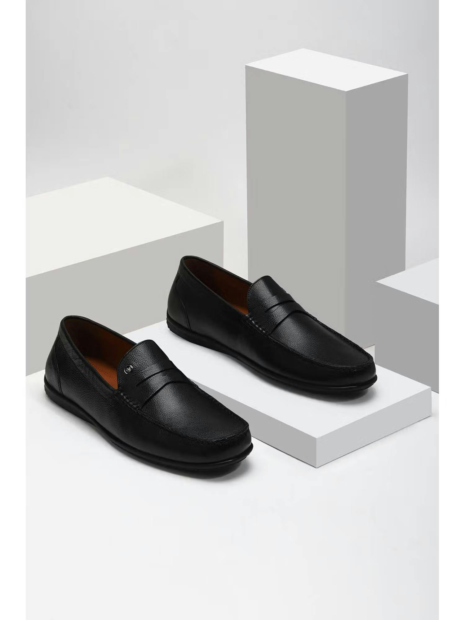 Louis Philippe Men Black Loafers