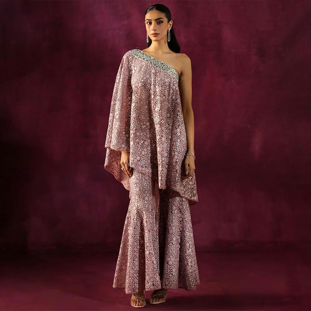 Twenty Nine Embroidered/Embellished Pink Gharara