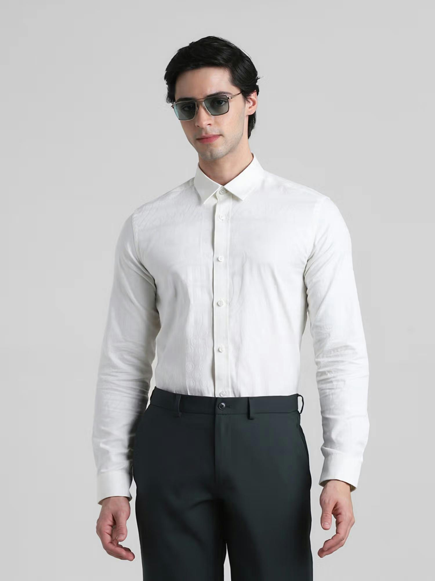 White Linen Full Sleeves Shirt