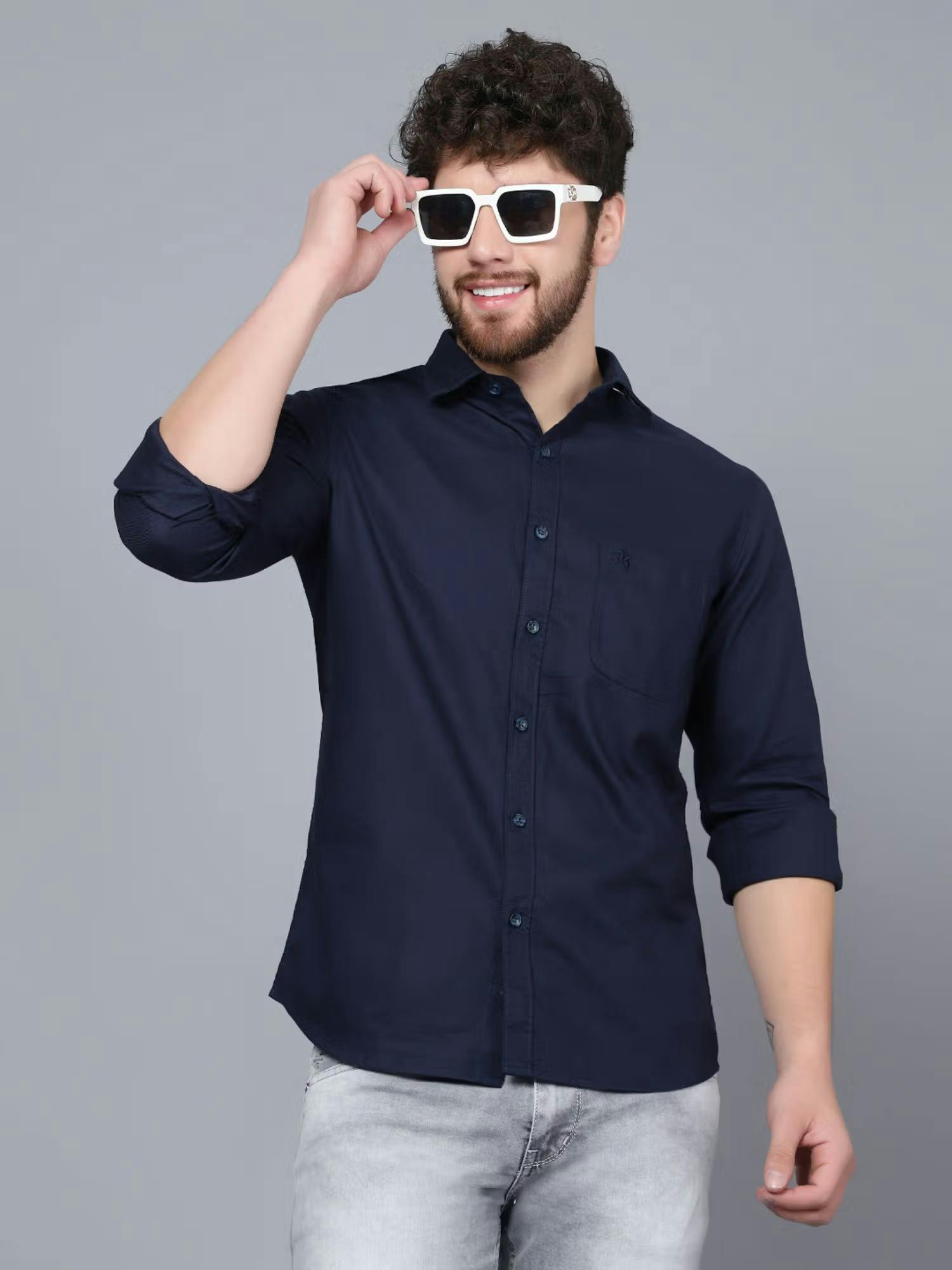 Cantabil Men Navy Shirt