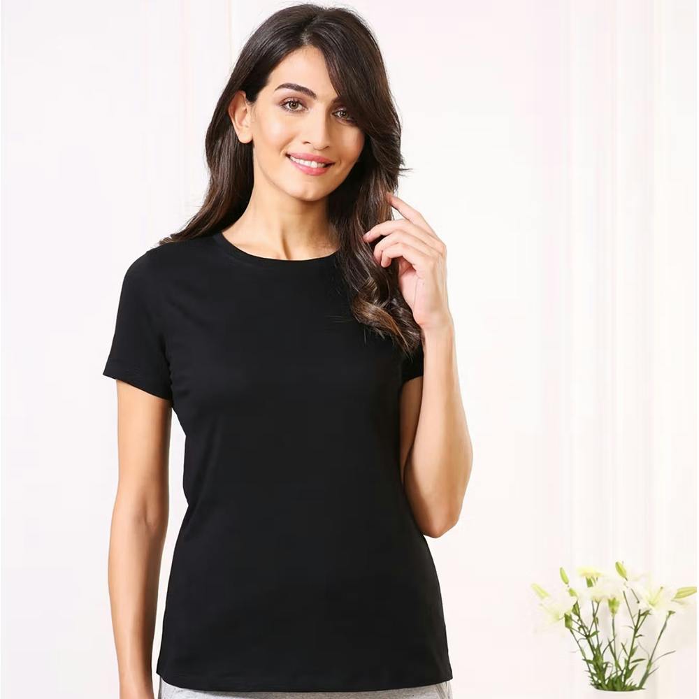 Van Heusen Women Crew Neck & Short Sleeve Lounge T-Shirt - Black