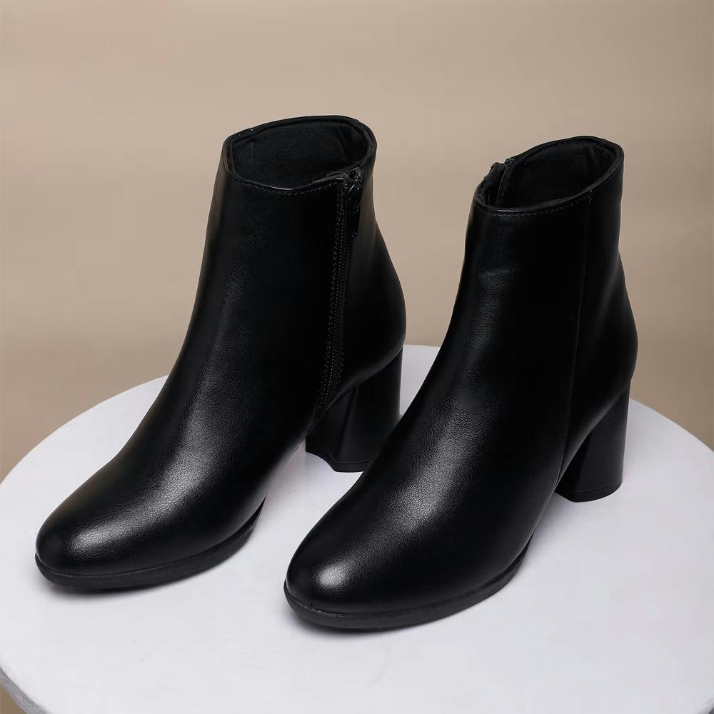 Black Women Slip On Casual Boots