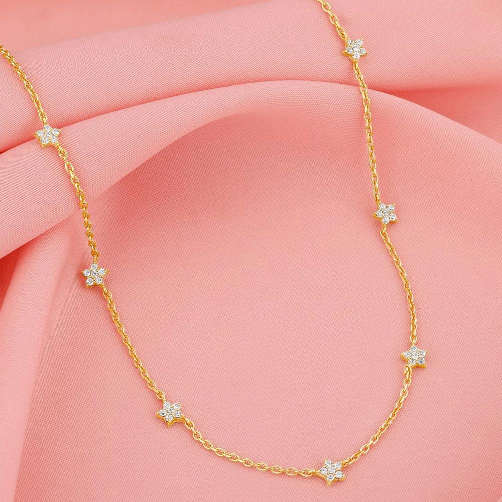 925 Sterling Silver Golden Star Constellation Necklace