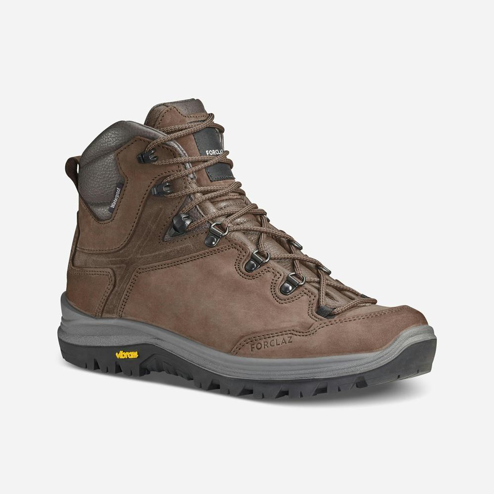 Forclaz Men's Leather Boots Waterproof Vibram MT500 Brown