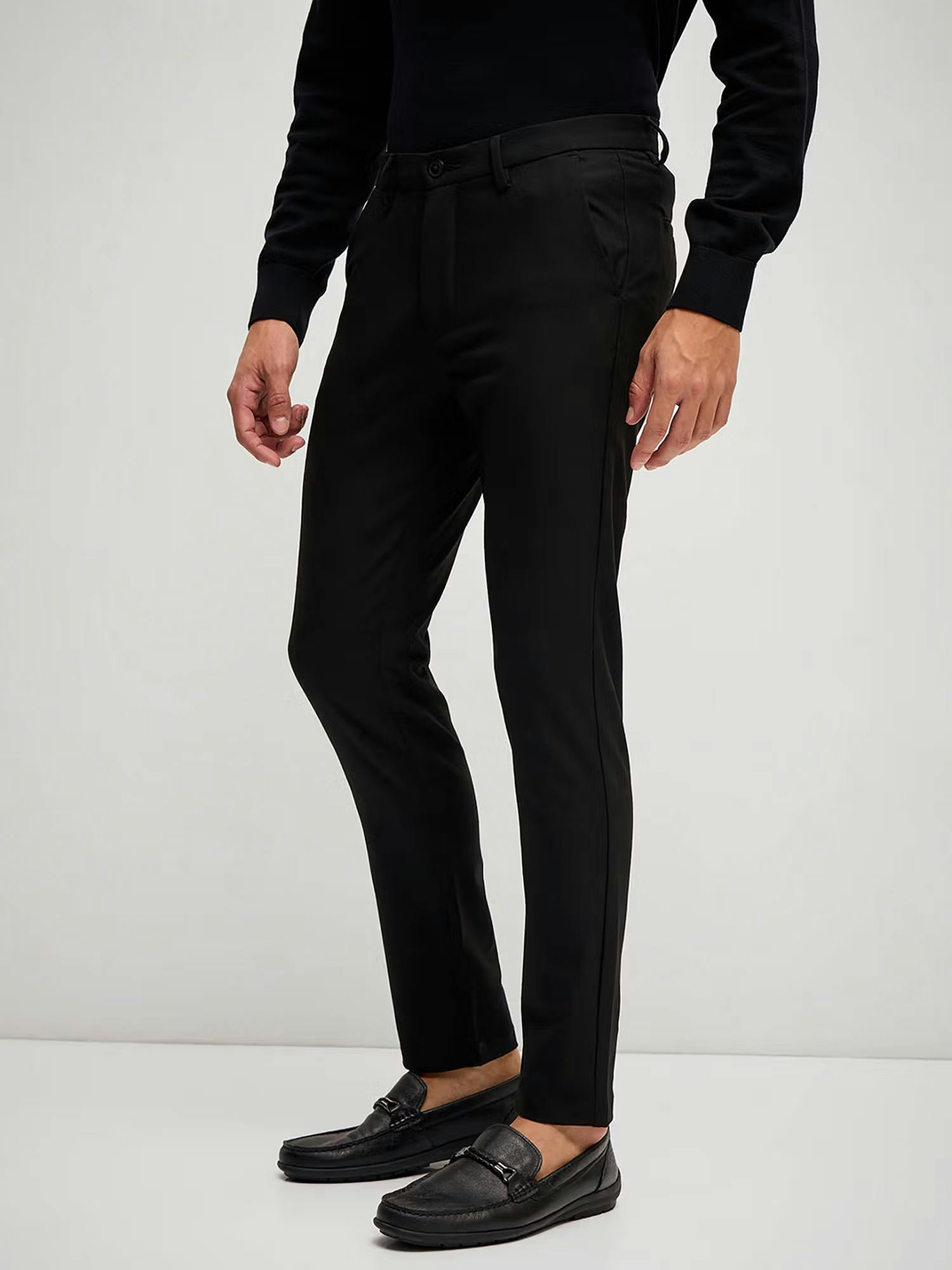 Men Black Slim Fit Formal Trouser