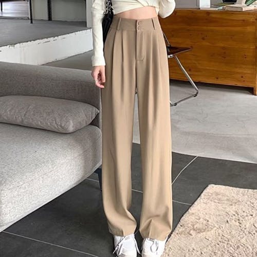 Off Duty Korean Baggy Pants Camel Nude