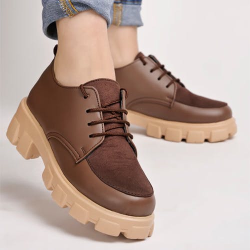 Shoetopia Smart Casual Brown Shoes For Girls