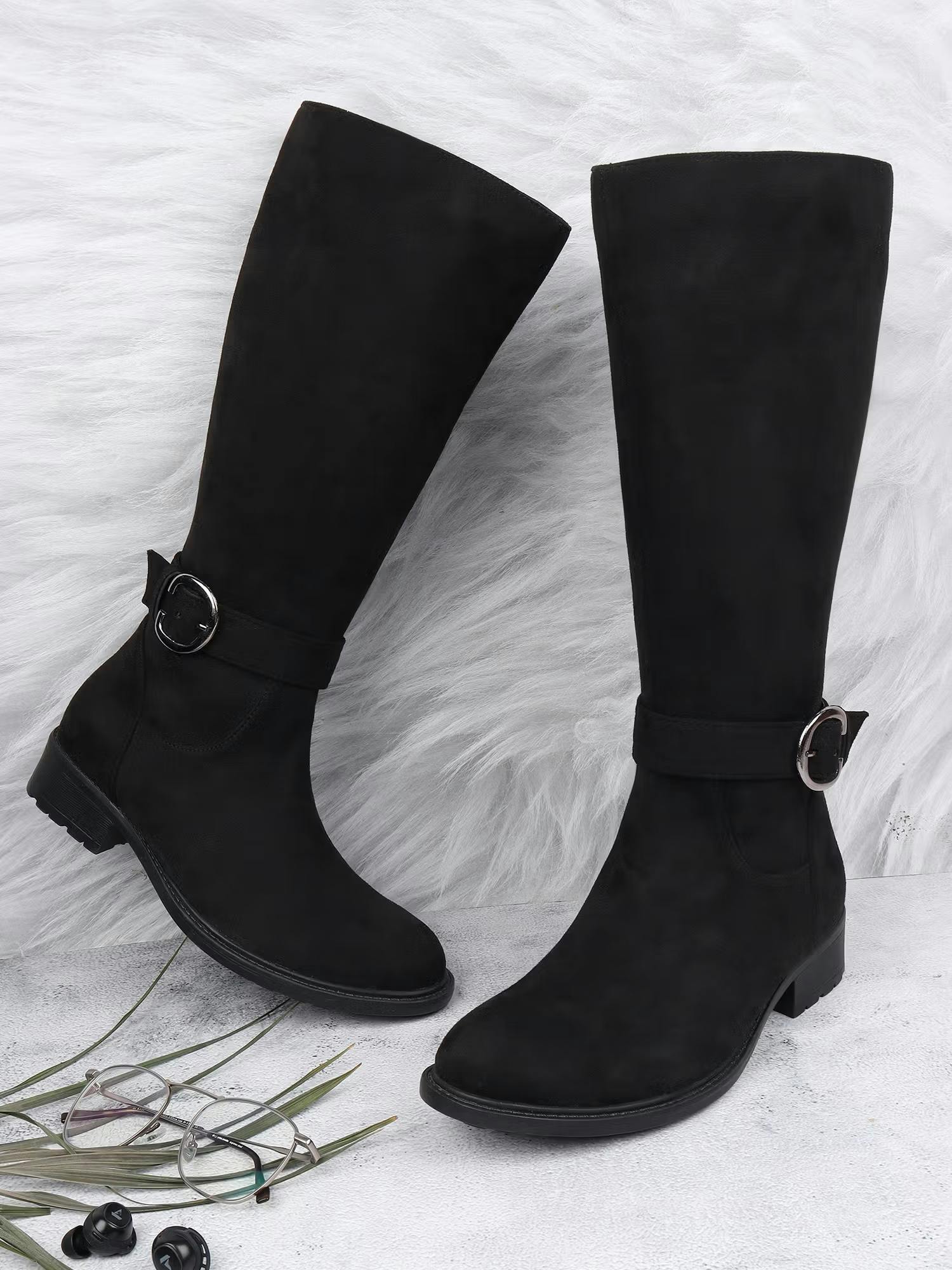 Black Women Zip Casual Boots