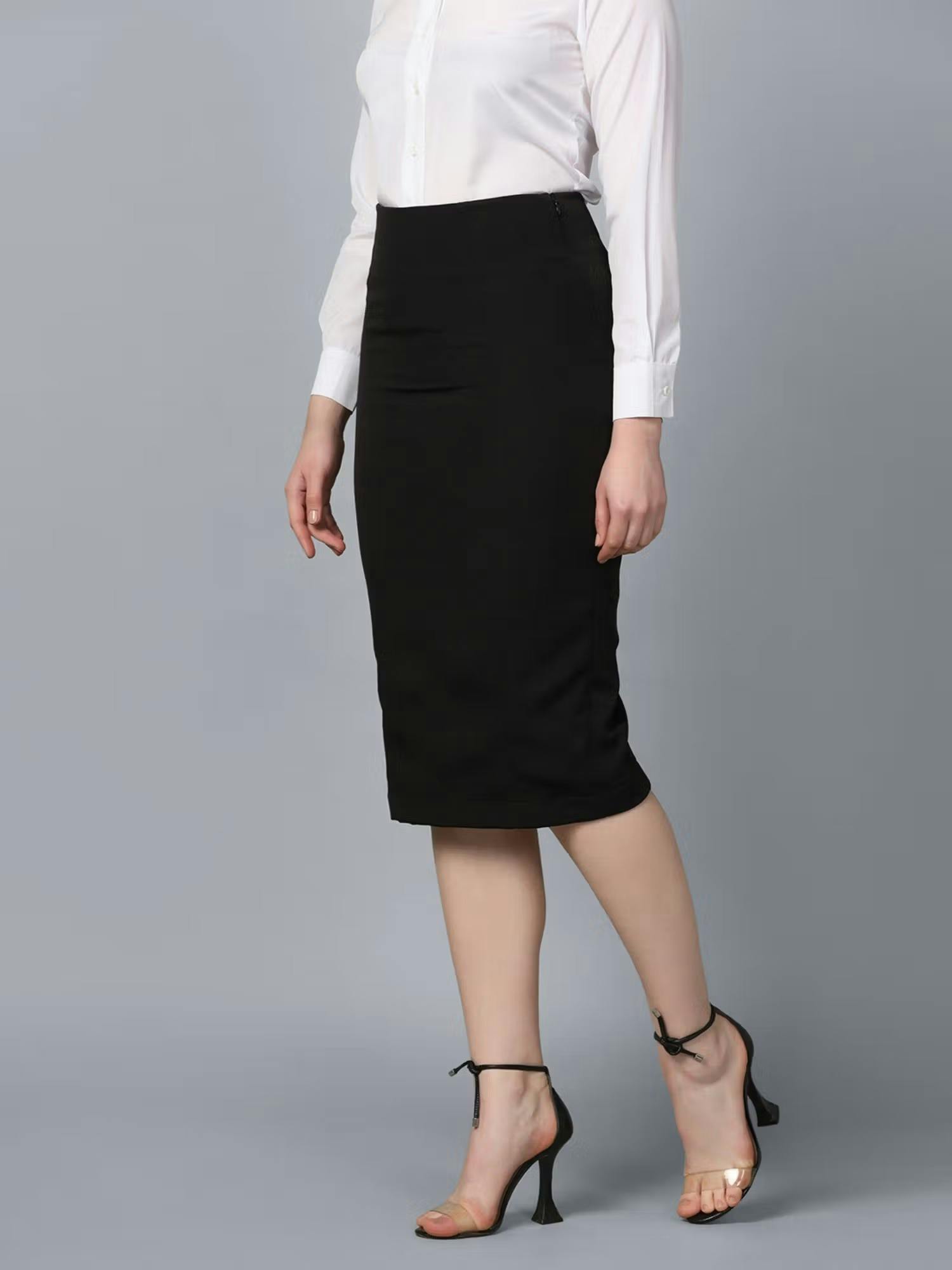 Black Stretch Pencil Skirt