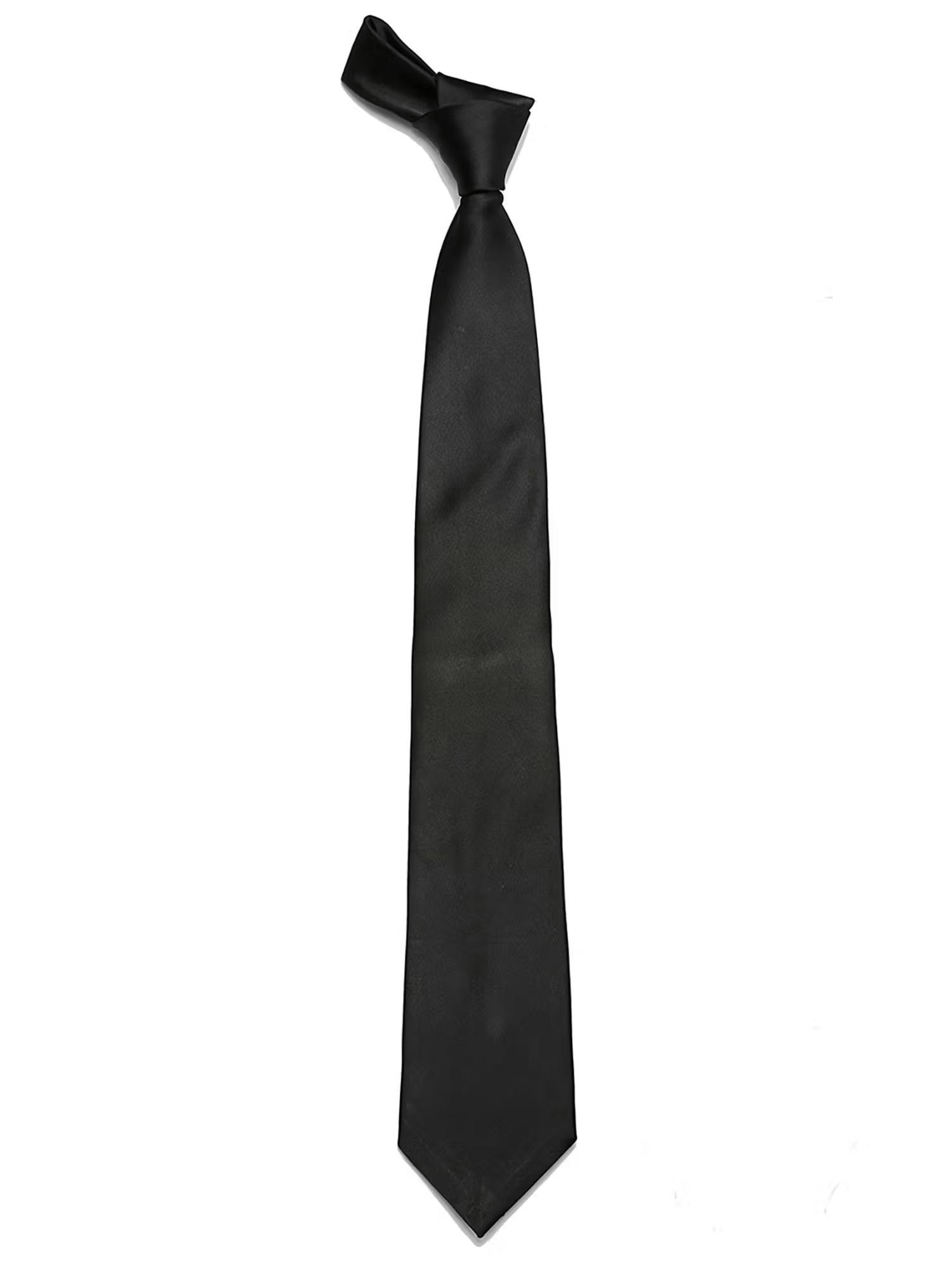 Black Fine Woven Micro Fiber Necktie